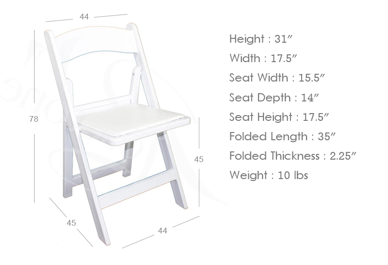 Resin Folding Chair Size