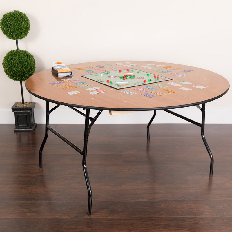 The Plywood Wooden Foldable Round Folding Dining Table