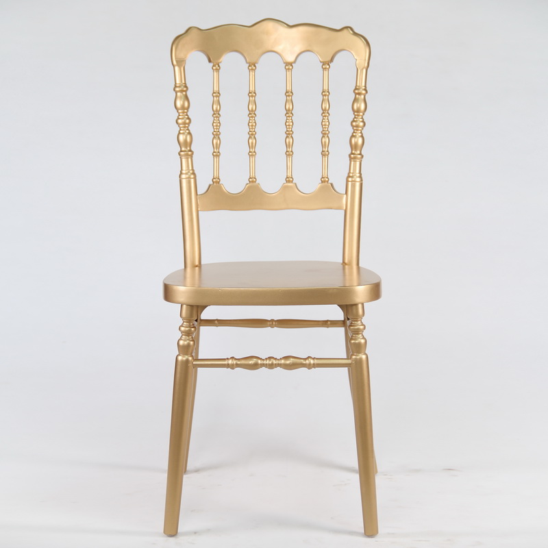 Stackable Gold Color Wood Napoleon Chair Wedding Chaise Napoleon Sillas