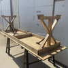 Quality Rustic Foldable Wood Dining Farm Tables Wedding Outdoor Rental Cross Legged Tables