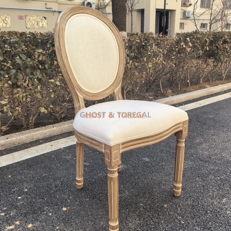 Wooden Outdoor French Dining Chairs Modern Luxury Louis XV Chairs Wedding Ghost Chairs