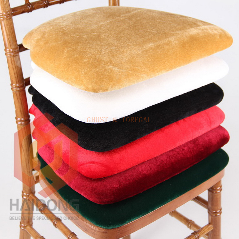 Wholesale Quality Velvet Cushions Cover for Outdoor Dining Chairs Velvet Seat Pads Chiavari Chair