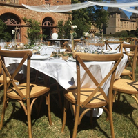 Quality Outdoor Rattan Chairs Stackable Wood Cross Back Chairs Events for Wedding