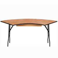 Cheap Foldable Furniture Wood Wedding Table Serpentine Folding Dining Tables for Events