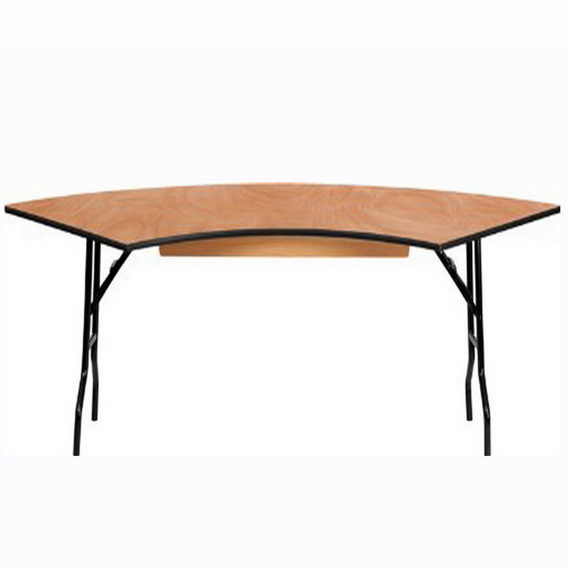 Cheap Foldable Furniture Wood Wedding Table Serpentine Folding Dining Tables for Events