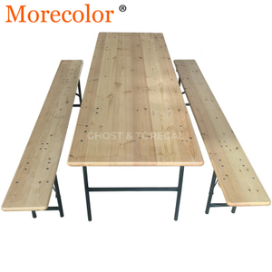 Wholesale Portable Wooden Outdoor Furniture Foldable Beer Table and Bench Sets for Garden