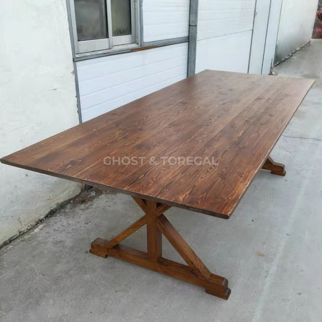 Quality Outdoor Portable Wooden Folding Trestle X-leg Tables for Events Weddings