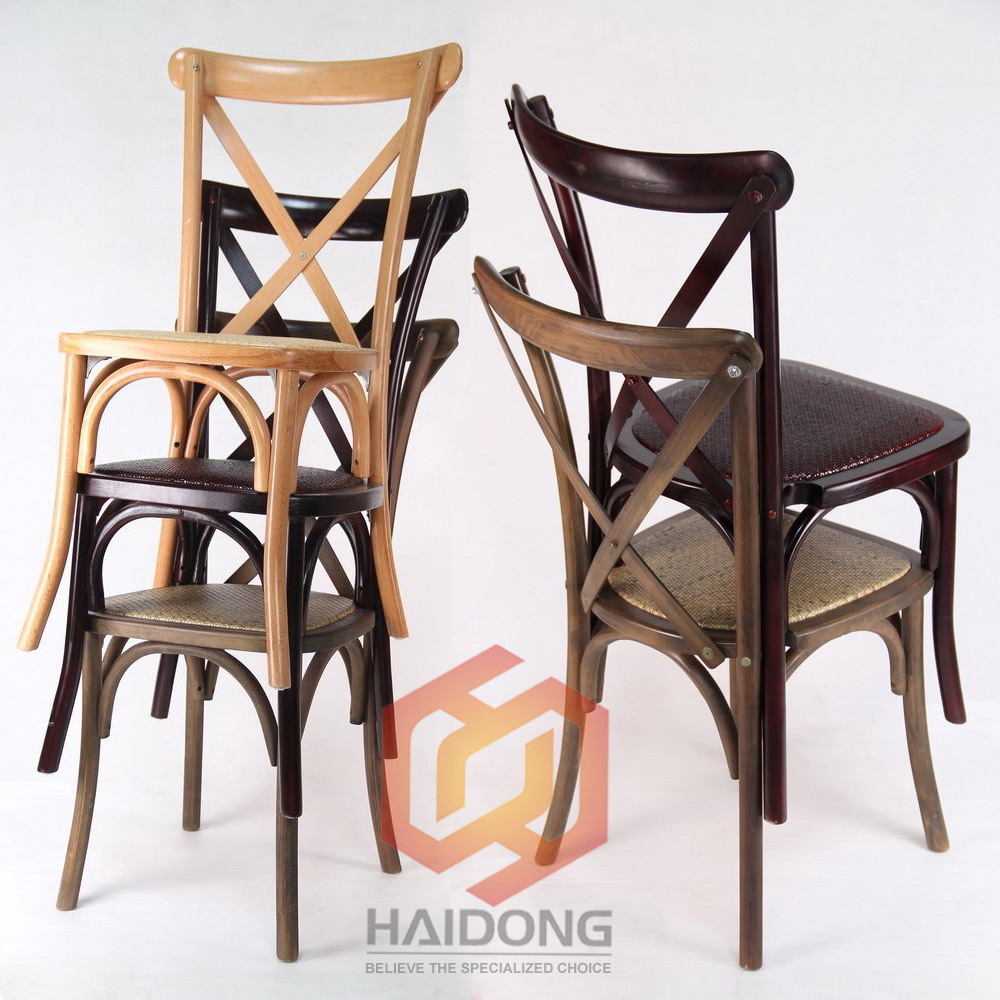 Wholesale China Antique Wood Cross Back Chair Wedding Restaurant Dining Chair