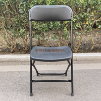 Wholesale Cheap Portable Black Color Plastic Back Metal Frame Folding Chairs for Events