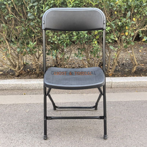 Wholesale Cheap Portable Black Color Plastic Back Metal Frame Folding Chairs for Events