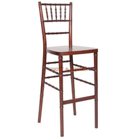 Cheap Solid Wooden Chiavari Chair Bar Furniture Mahogany Wedding Chiavari Barstool Chairs Wholesale