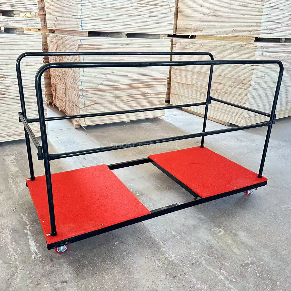High Quality Heavy Duty Factory Sale Direct Moving Round Banquet Folding Table Cart Removable Serving Trolley