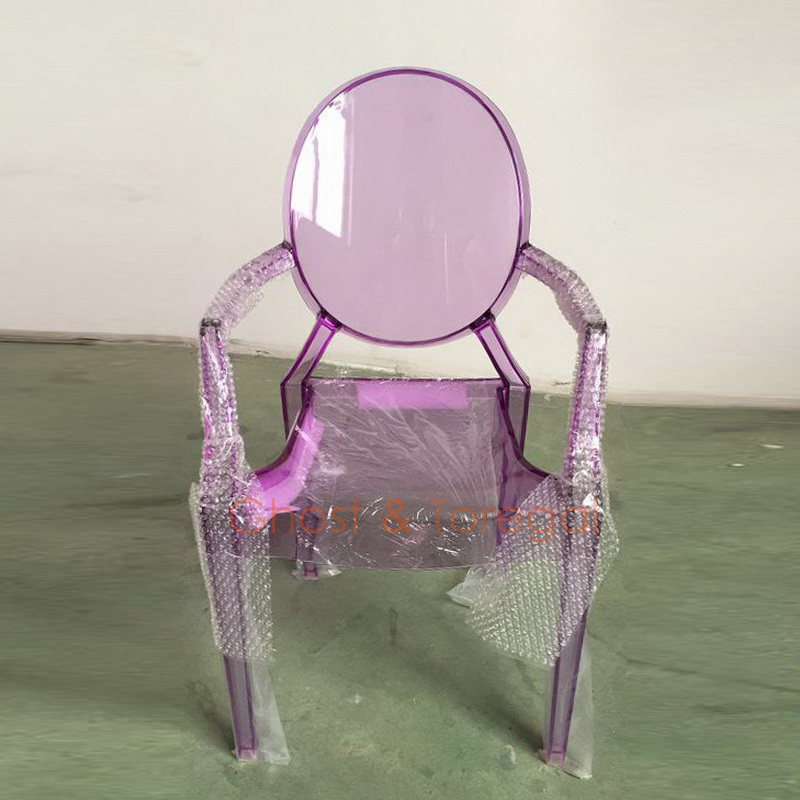 Portable Children Acrylic Ghost Victoria Armchair Kids' Chair Party Furniture Stool