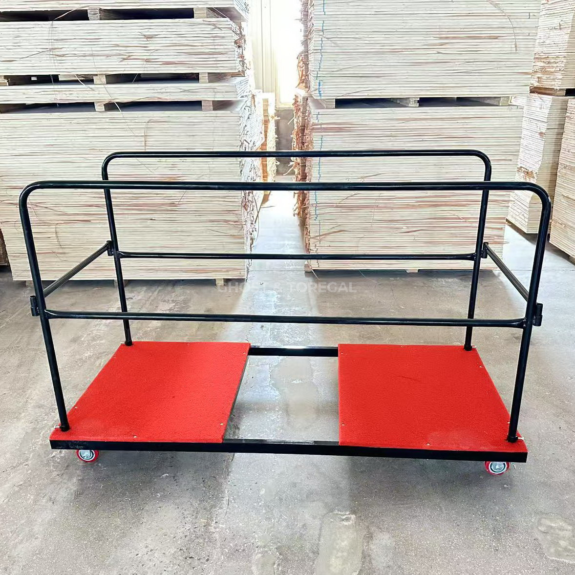 High Quality Heavy Duty Factory Sale Direct Moving Round Banquet Folding Table Cart Removable Serving Trolley