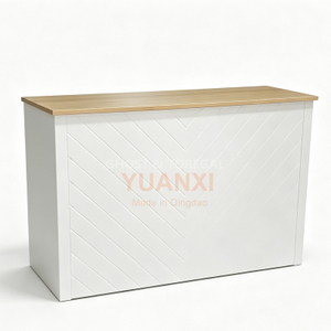 Rental‑Grade Event Reception Counter, Chevron & Fluted Panel for Wedding Party