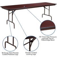 Stackable HPL Laminate Top Folding Tables for Office Training Classroom