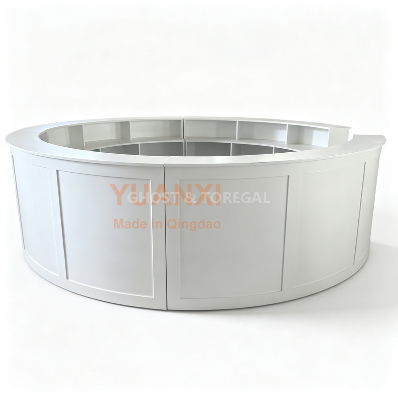 Modular Full Circle Wooden Event Bar Counter Curved Reception Bar for Outdoor Party Rental