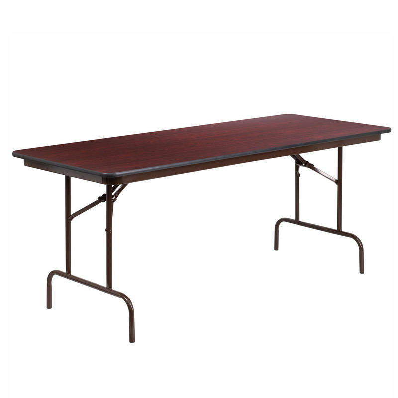 Premium Mahogany Rectangular Wood Laminate Folding Tables for Office Meeting