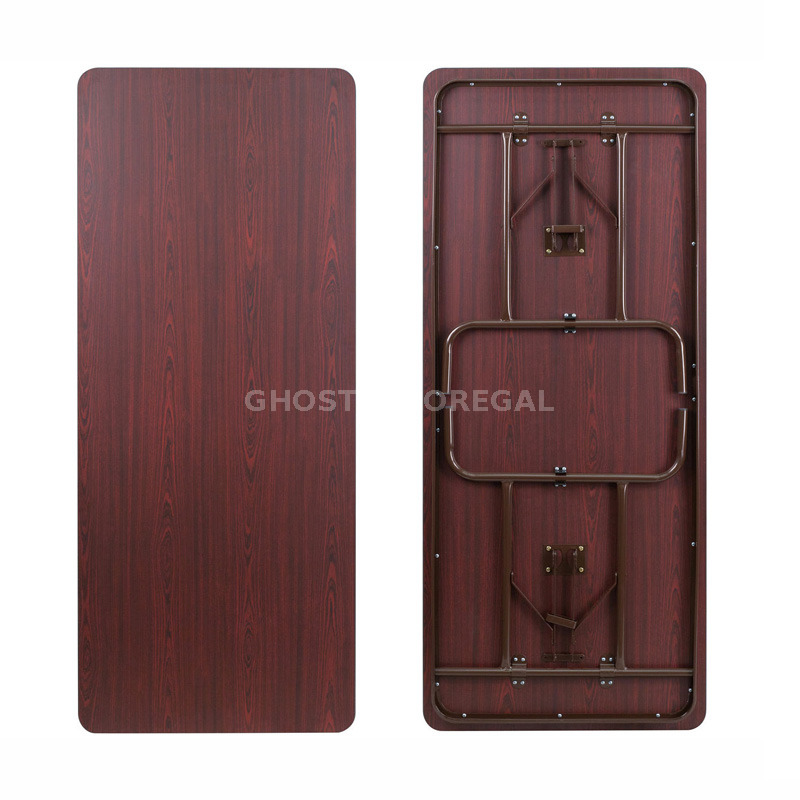 Premium Mahogany Rectangular Wood Laminate Folding Tables for Office Meeting