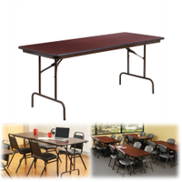 Premium Mahogany Rectangular Wood Laminate Folding Tables for Office Meeting