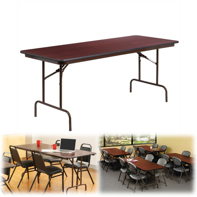Premium Mahogany Rectangular Wood Laminate Folding Tables for Office Meeting