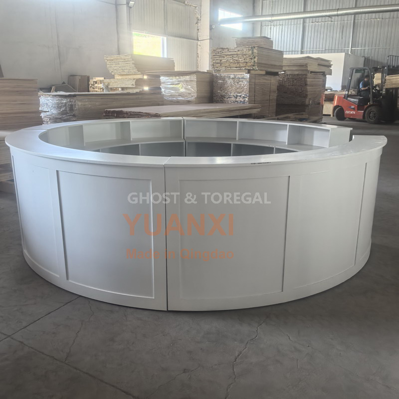 Modular Full Circle Wooden Event Bar Counter Curved Reception Bar for Outdoor Party Rental